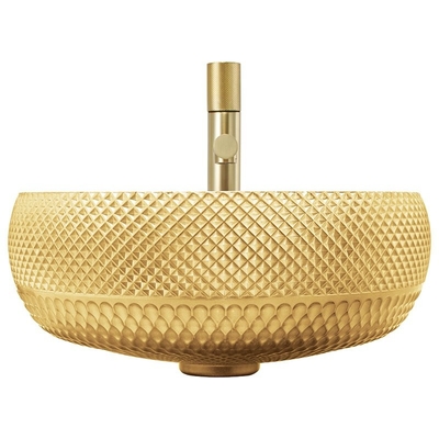 Couleur en verre de revêtement plaquée d'or de Crystal Bath Wash Sinks In 18K de bassins de navire