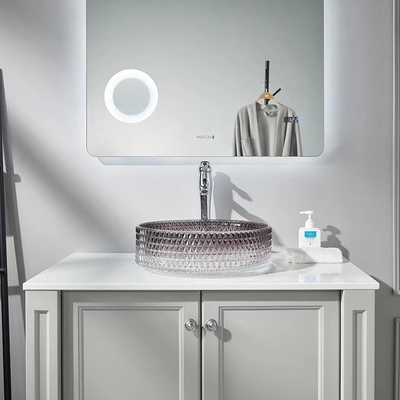 Lavabo en verre de noir de gradient coulant Crystal Bathroom Vanity Sink sous pression