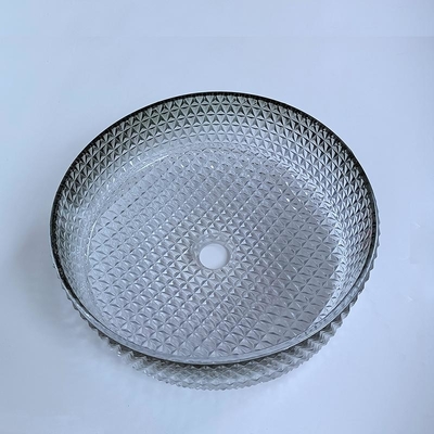 Lavabo en verre de noir de gradient coulant Crystal Bathroom Vanity Sink sous pression