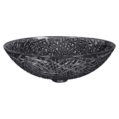 Éviers de coulage sous pression noirs transparents de partie supérieure du comptoir de salle de bains de Crystal Glass Wash Basin Bowl
