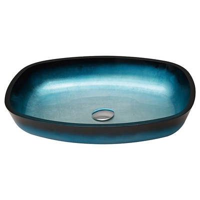 Le bleu en verre de gradient a gâché des lavabos de Bath que le melon forment la partie supérieure du comptoir de dessus de Tableau montée