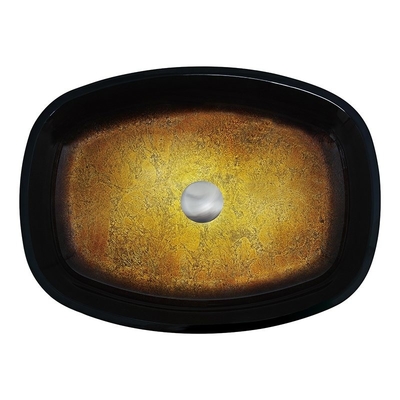 Le gradient Brown a gâché des lavabos de salle de bains que le melon forment les éviers en verre solides de dessus de Tableau