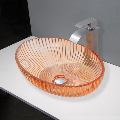 Vasques en verre montées sur comptoir en verre pour lavabo de salle de bain 530mm