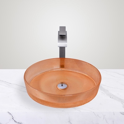 Bassin de verre orange clair épaisseur 12 mm pour les salles de bains modernes