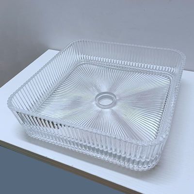 Forme carrée 1 trou bassins de récipients en verre 12 mm d'épaisseur avec écoulement ascendant