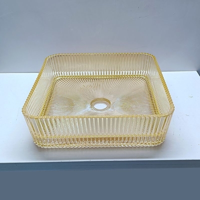 12 mm d'épaisseur bassins de récipients en verre sans trou de robinet de montage pour les salles de bains contemporaines