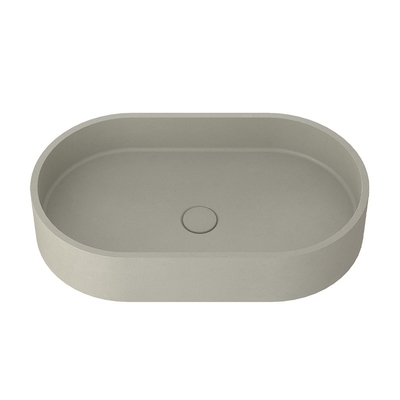 Écoulement en béton bassin de lavage en forme ovale évier de salle de bain