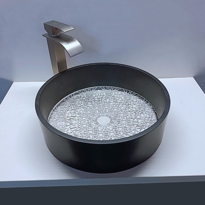 Réservoir en verre en forme ronde CUPC certifié 400*400*120 mm