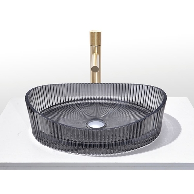 Cuve de lavage en verre cristallin de couleur noire transparente