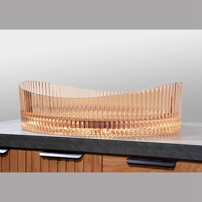 500*370*140mm Taille Cuve de lavage de toilettes en verre Cuve à évier en verre cristallin