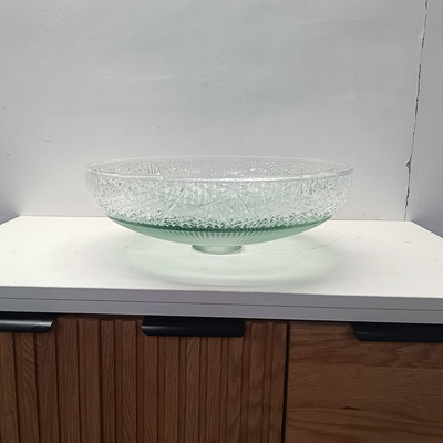 Bassins de récipients en verre rond de 12 mm d'épaisseur sans débordement Ronde d'épaisseur de 12 mm