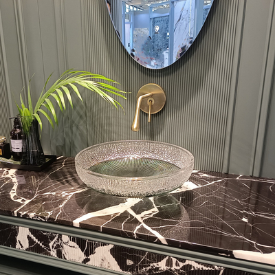 Finition lisse bassins de récipients en verre conception contemporaine Pas de trou de montage de robinet