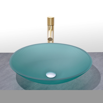 500*360*155 mm évier en verre trempé avec trou de drainage de 45 mm