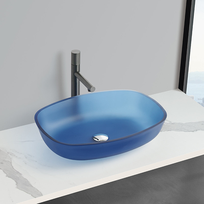 Forme de melon d'hiver Matte Vessel noir bassin de vanité Pas de débordement Pas de trou de robinet Trou unique