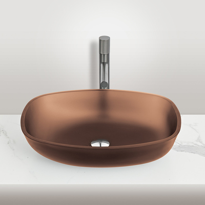 Lave-vaisselle moderne sur le comptoir Matte or verre de thé Vanité haut évier