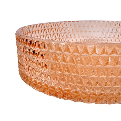 Évier de Diamond Round Wash Hand Basin Amber Color Glass Bowl Bathroom