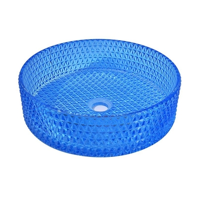 Autour du type couleur bleue Crystal Diamond en verre de lavabo de salle de bains de 120mm